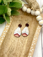 Load image into Gallery viewer, Handpainted Distressed Wooden Teardrop earrings