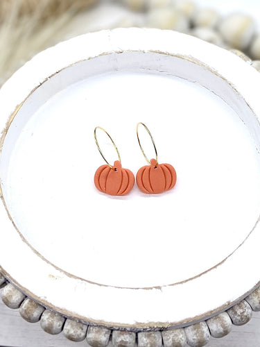 Mini Pumpkin Polymer clay dangles