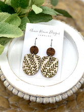 Load image into Gallery viewer, Handpainted Wooden Greenery Sprigs Boho Dangle earrings