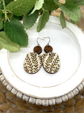 Load image into Gallery viewer, Handpainted Wooden Greenery Sprigs Boho Dangle earrings