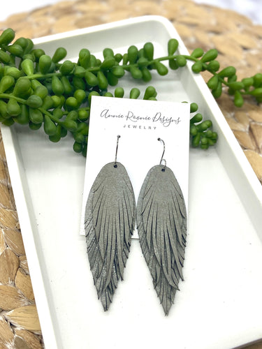 Lola fringe earrings in metallic leather