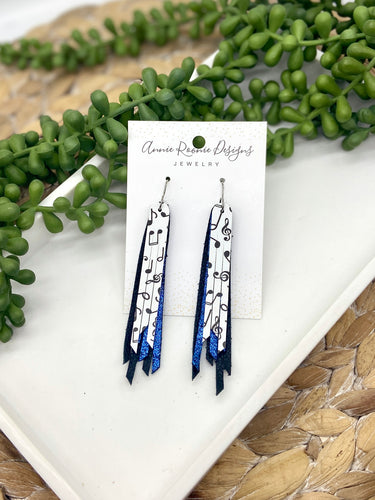 School Spirit Music Skinny Fringed Earrings