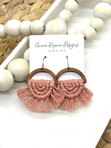 Blush Macrame earrings